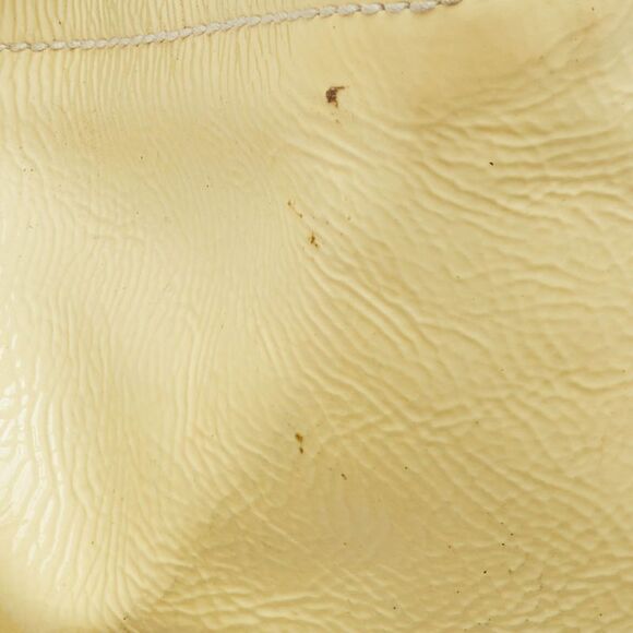 Yves Saint Laurent Light Yellow Patent Leather Floral Applique Downtown Tote - Picture 6 of 7